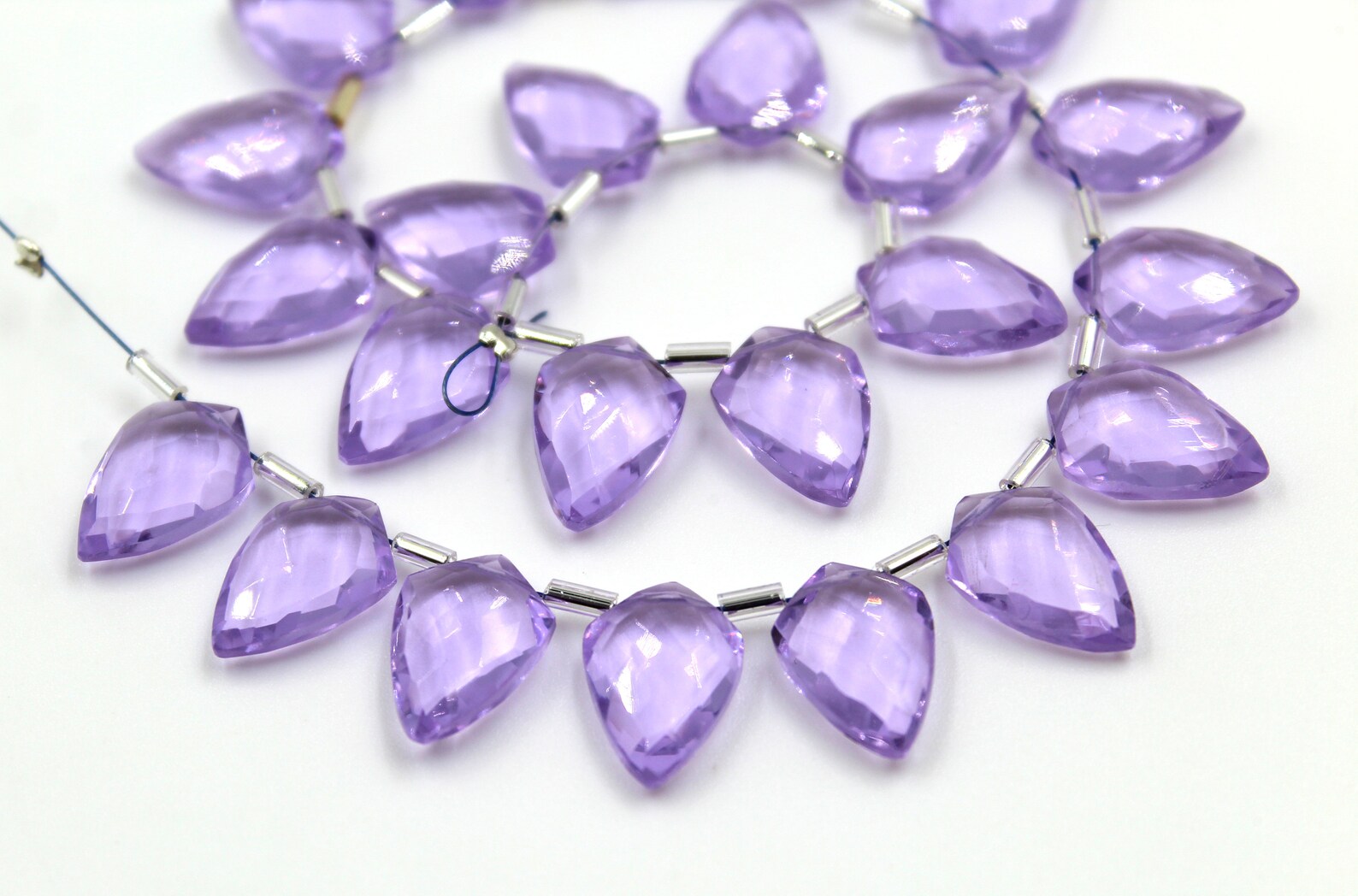 10 Pieces Lavender Quartz Gemstone Top Drilled Gemstone Etsy