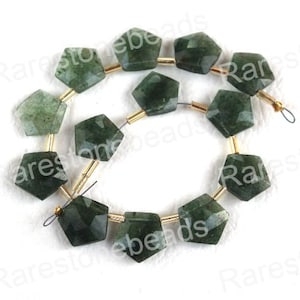 10 natural Green Strawberry gemstone, polished Green Gemstone, Pentagon shape stonem, Top Drilled gemstone, Faceted gemstone, Size 12x12 mm