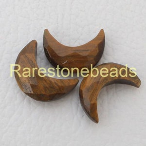 10 pieces natural tiger eye gemstone, gemstone moon, crescent moon, tiger eye beads, moon shape gemstone, crescent moon jewelry size 5x17 mm