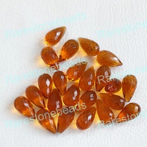 Citrine Teardrop, 10 Pieces, size  9X18 mm Faceted Drop Briolette Gemstone Beads Citrine Beads Jewelry, Citrine Color Glass, Citrine drop