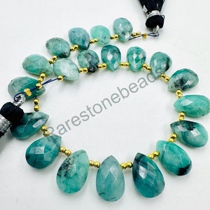 Emerald Gemstone, 10 Pieces, Drilled gemstone, Natural Emerald Beads, Emerald Jewelry, Emerald Ring, Natural Emerald size 8x12 mm Beads