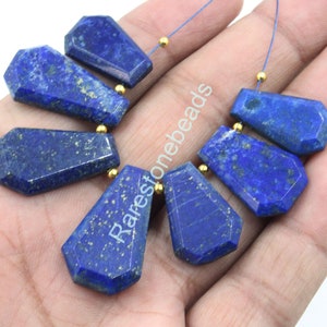 Lapis Lazuli, 7 Pieces, Natural drilled gemstone, Natural Lapis Lazuli stone, Top drilled gemstone,Lapis alazuli bead size 13x20 to 16x28 mm