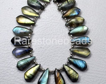 Labradorite gemstone, 10 pieces, natural gemstone beads, loose gemstone for jewelry, labradorite fancy stone, Smooth polish size 8x18 mm