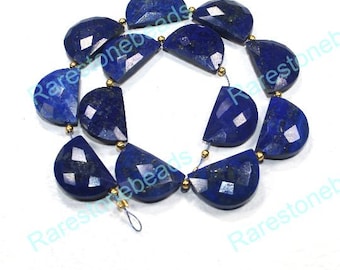 Lapis Lazuli, 8 Pieces, Drilled gemstone, lapis lazuli beads, drilled lapis lazuli, natural gemstone, Faceted Lapis Lazuli, size 12x18 mm