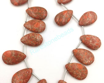 Copper Torquoise, 14 Pieces, Drilled gemstone, Copper Turquoise Pear, Top drilled stone, Smooth Gemstone, Turquoise size12x19 mm loose stone