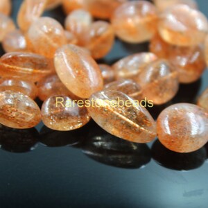 Natural Sun Stone, Top Quality Gemstone, Cabochon Gemstone, Nuggets Shape Stone, Top Drilled stone, Size 5x10 To 8x16 MM Quantity 10 pieces image 2