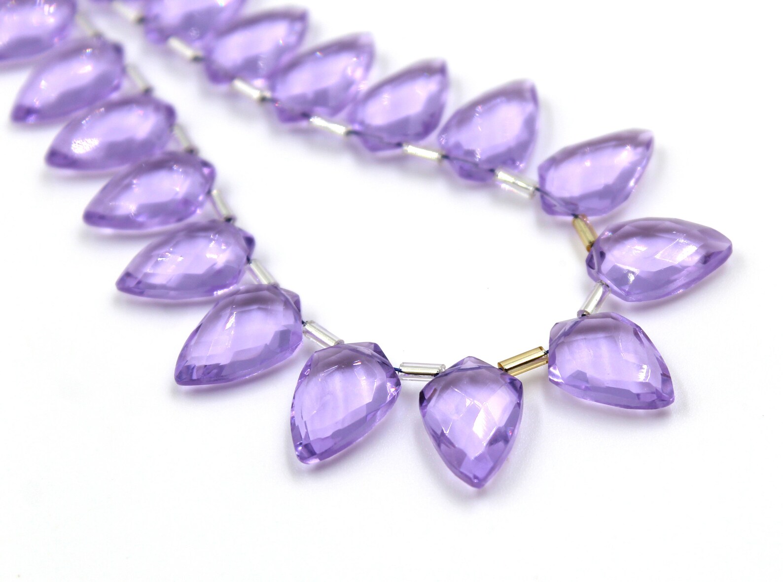 10 Pieces Lavender Quartz Gemstone Top Drilled Gemstone Etsy