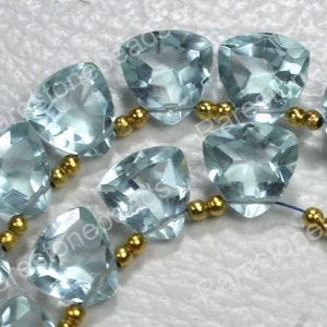 Aquamarine quartz gemstone,10 Pieces, drilled gemglass, aquamarine jewelry, faceted gemstone, loose beads for jewelry, size 10x10 mm