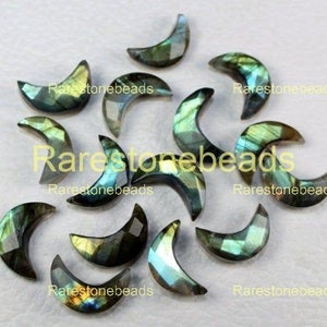 Natuurlijk labradoriet, 10 Stuks, edelsteen maan, geboorde edelsteen, maansikkel, snijwerk edelsteen, maansikkel sieraden, kralen maat 7x18 mm