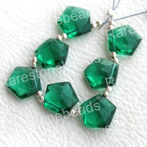 Émeraude, 10 pièces, perçage supérieur, pierre gemme émeraude, pierre de forme fantaisie, verre émeraude, pierre non sertie pour boucle d&#39;oreille 12 x 12 mm