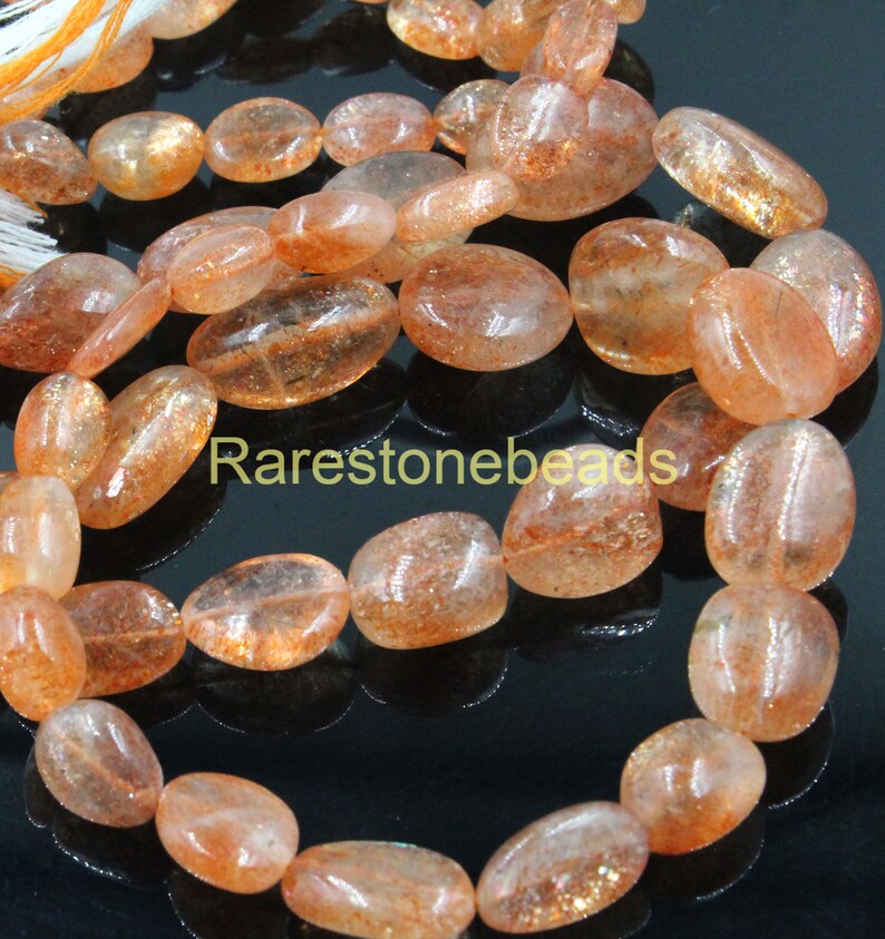 Natural Sun Stone, Top Quality Gemstone, Cabochon Gemstone, Nuggets Shape Stone, Top Drilled stone, Size 5x10 To 8x16 MM Quantity 10 pieces image 3