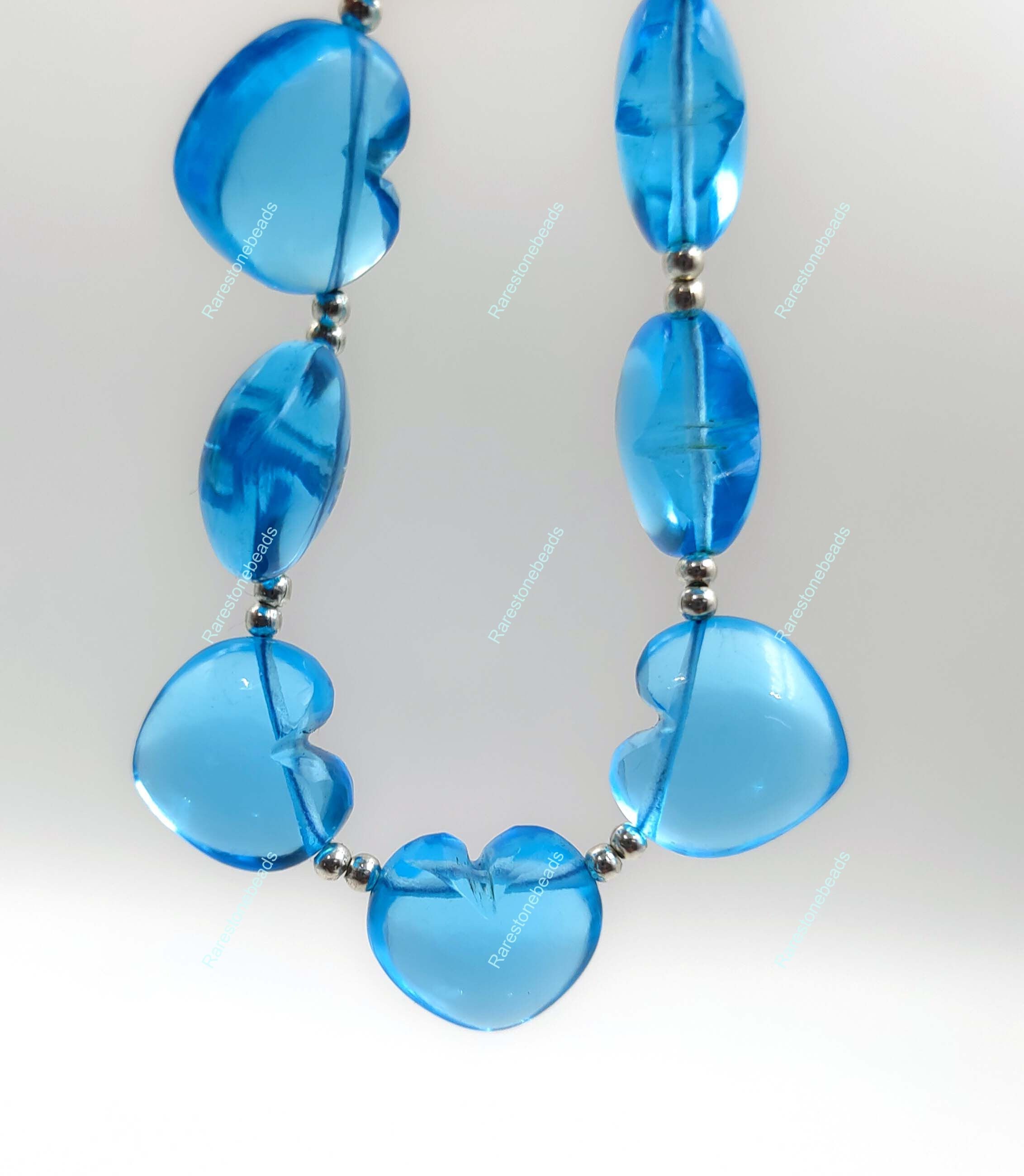 Blue Toapz heart Top drilled gemstone size 13x14 mm Sky Blue Topaz 6 Pieces Blue Topaz Glass gemstone Heart Smooth Polish gemstone