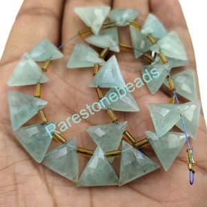 Aquamarine Gemstone, drilled gemstone, 10 Pieces, Natural Aquamarine, Faceted gemstone, Fancy Stone, Loose Aquamarine Beads, size 12x12 mm