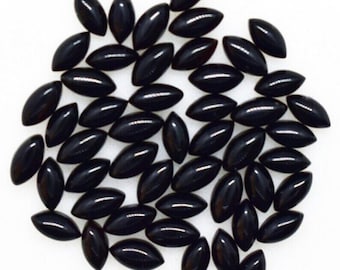 Black Onyx Cabochon, 10 Pieces, Black Onyx Jewelry, Smooth Gemstone, Calibrated Stone, Black Onyx Pendant Stone, Cabochon Size 10x20 mm