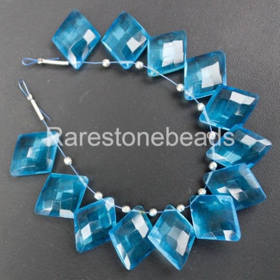 10 pieces sky blue quartz gemstone, kite shape gemstone, blue topaz Glass, fancy shape stone, top drilled, fine jewelry stone, size 15x20 mm