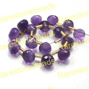 10 pieces Natural Amethyst gemstone, top drilled natural gemstone, amethyst beads, rose cut gemstone, amethyst size 8x8 mm onion shape stone