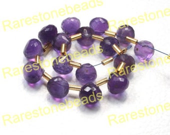 10 pieces Natural Amethyst gemstone, top drilled natural gemstone, amethyst beads, rose cut gemstone, amethyst size 8x8 mm onion shape stone