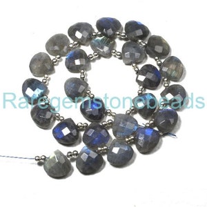 Natural Labradorite Heart, 20 Pieces, faceted drilled gemstone, natural gemstone, labradorite heart shape beads, top drilled size 10x10 mm