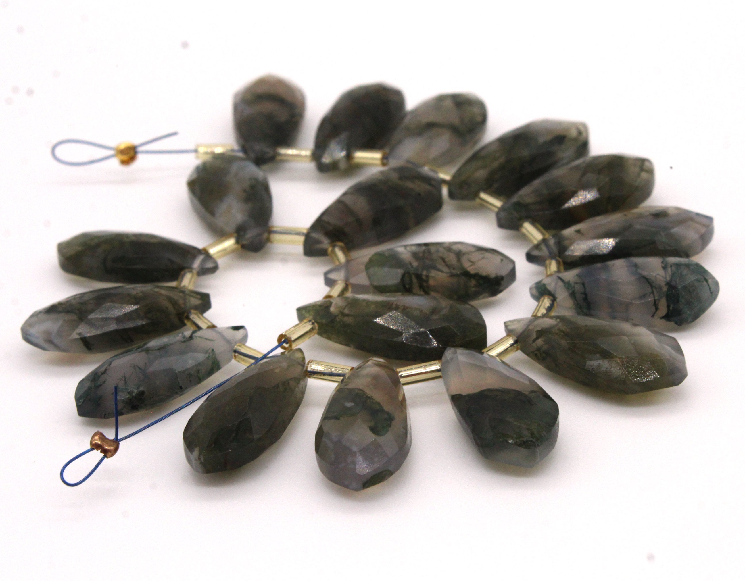 10 Pieces Natural Moss Agate Gemstone Top Quality Stone | Etsy