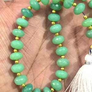 Chrysoprase Beads, 30 Pieces Strand, Natural Gemstone, Chrysoprase Stone Jewelry, Micro Faceted Beads, Drilled Gemstone, Beads size 8 mm