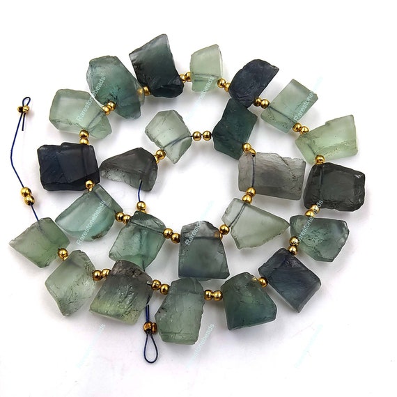 Natural Fluorite raw, 15 Pieces, Green Fluorite stone, Raw gemstone, Drilled gemstone rough, Natural Fluorite crystal, size 8 to 13 mm Raw