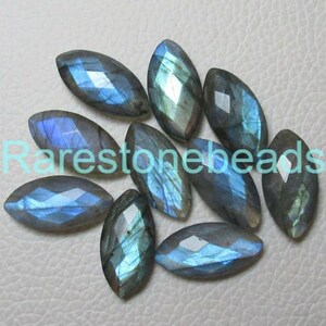 10 Pieces Natural Multi Labradorite gemstone, Marquise shape gemstone, Faceted gemstone beads, Natural top qulaity labradorite size 9x20 mm