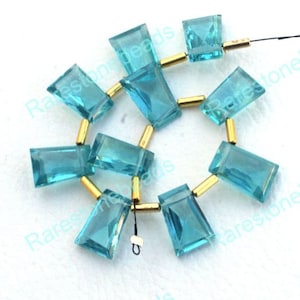 Blue Topaz 10 Stuks, Geboorde edelsteen, Facetsteen, Losse steen, Blue Topaz Glas, Geboorde kralen, Fancy edelsteen, topaas maat 10x14 mm