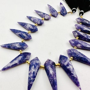 Lepidolite Gemstone, 10 Pieces, Natural Stone, Drilled gemstone, Natural Lepidolite Beads, Gemstone Jewelry, Lepidolite Beads size 10x30 mm
