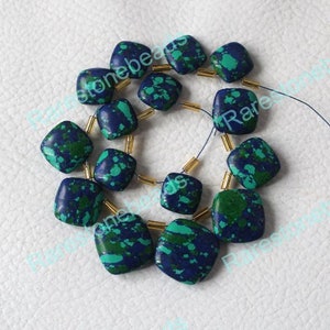 15 pieces How lite Turquoise, cushion shape smooth gemstone, smooth polish turquoise beads, created turquoise, stone size 10 to 15 mm beads