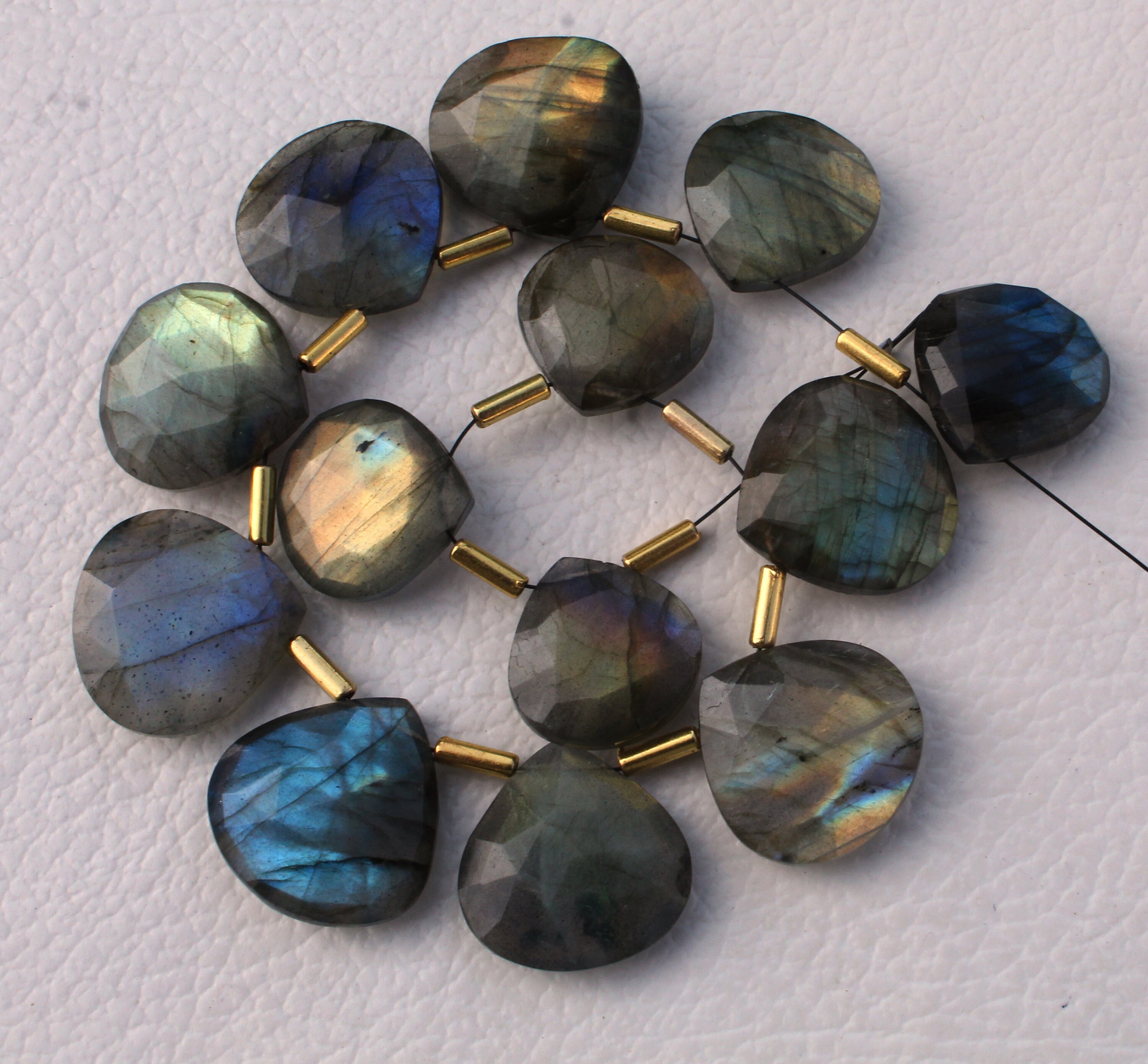 10 piece natural labradorite gemstone drilled gemstone multi | Etsy