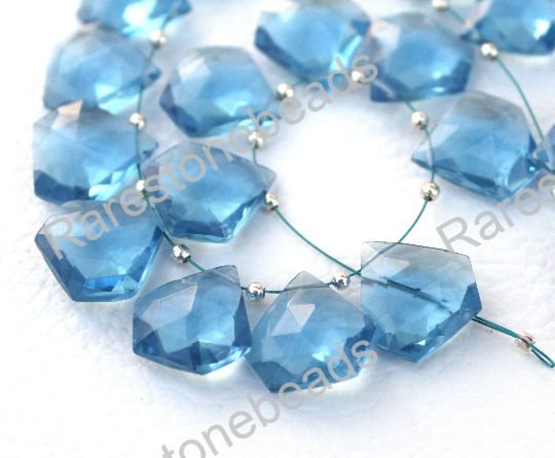 10 Piece Royal Blue Quartz Top Drilled Gemstone Diamond Etsy