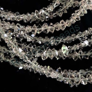 Herkimer Diamond, 20 Pieces, Herkimer Diamond Jewelry, Drilled gemstone, Herkimer Shape Crystal, Clear quartz, Herkimer Beads size 4x8 mm