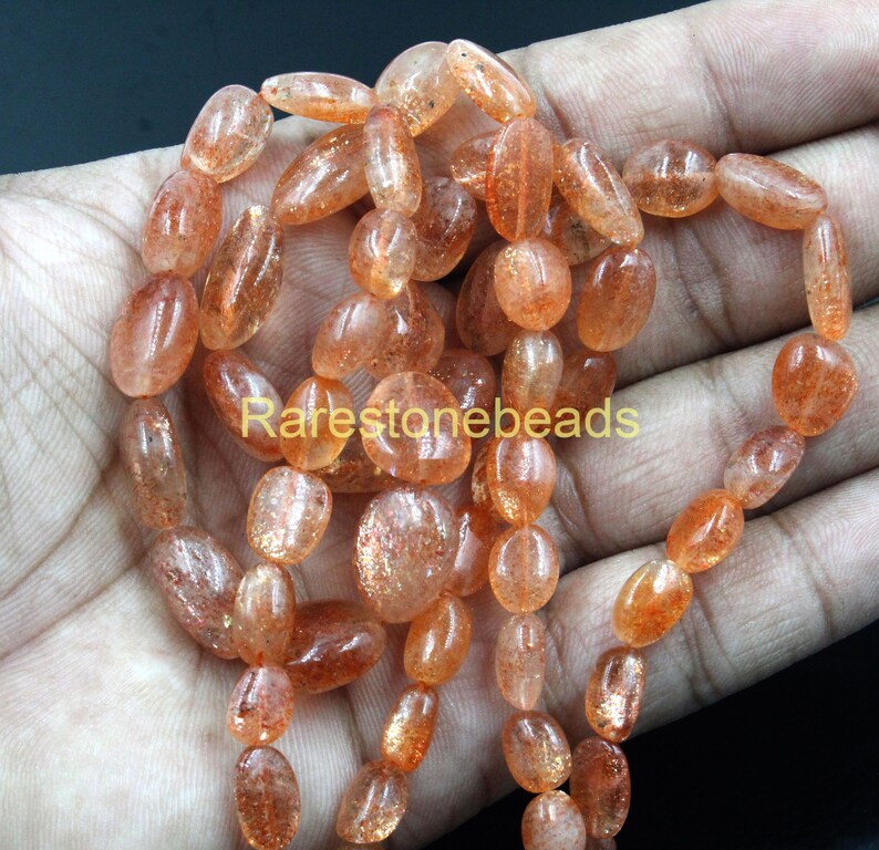 Natural Sun Stone, Top Quality Gemstone, Cabochon Gemstone, Nuggets Shape Stone, Top Drilled stone, Size 5x10 To 8x16 MM Quantity 10 pieces image 4