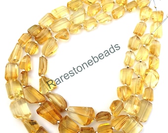 Natural Citrine, 15 Pieces, Drilled Gemstone, Citrine Nuggets, Drilled Citrine Beads, Gemstone Nuggets, Citrine beads, Size 9x11 to 12x14 mm