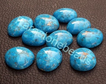 10 pieces copper turquoise gemstone, blue turquoise, turquoise cabochon, smooth copper turquoise, high polish stone, size 14x17 to 16x21 mm