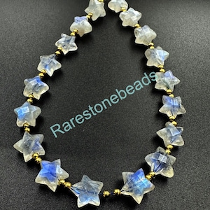 Moon stone Star, 10 Pieces, Natural Drilled stone, Rainbow Moon stone, Carving Gemstone, Gemstone Star,drilled Moon stone siez 10x10 mm star