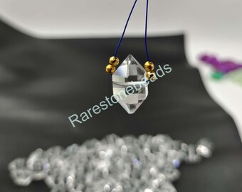 Perline di quarzo diamantato Herkimer grezzo trasparente da 5 mm-6 mm