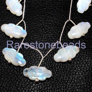 Rainbow moon stone, 6 Pieces, drill gemstone, Cloud shape stone, blue flash moon stone,natural gemstone,Cloud shape moon stone size 10x20 mm