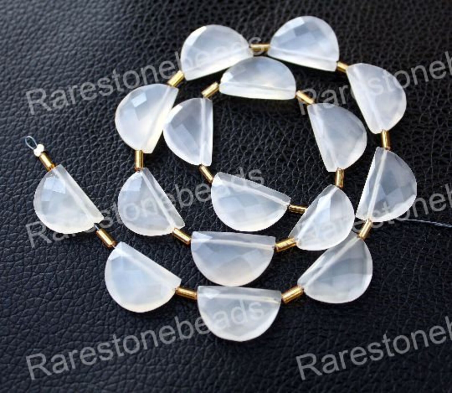 10 Pieces Natural White Chalcedony Drilled Game Stonenatural - Etsy