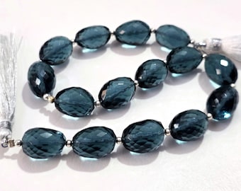 London Blue Topaz Nuggets, 10 Pieces, Blue Topaz Glass, Drilled Nuggets, Blue Topaz Beads Jewelry, Faceted Nuggets, Loose Beads size 10x14mm