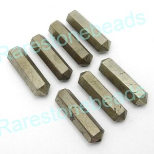 Natural Pyrite gemstone, 8 Pieces, Faceted Pyrite, Natural Pyrite, Pencil shape gemstone, Pyrite beads, Pyrite jewelry, size 7x22 mm beads