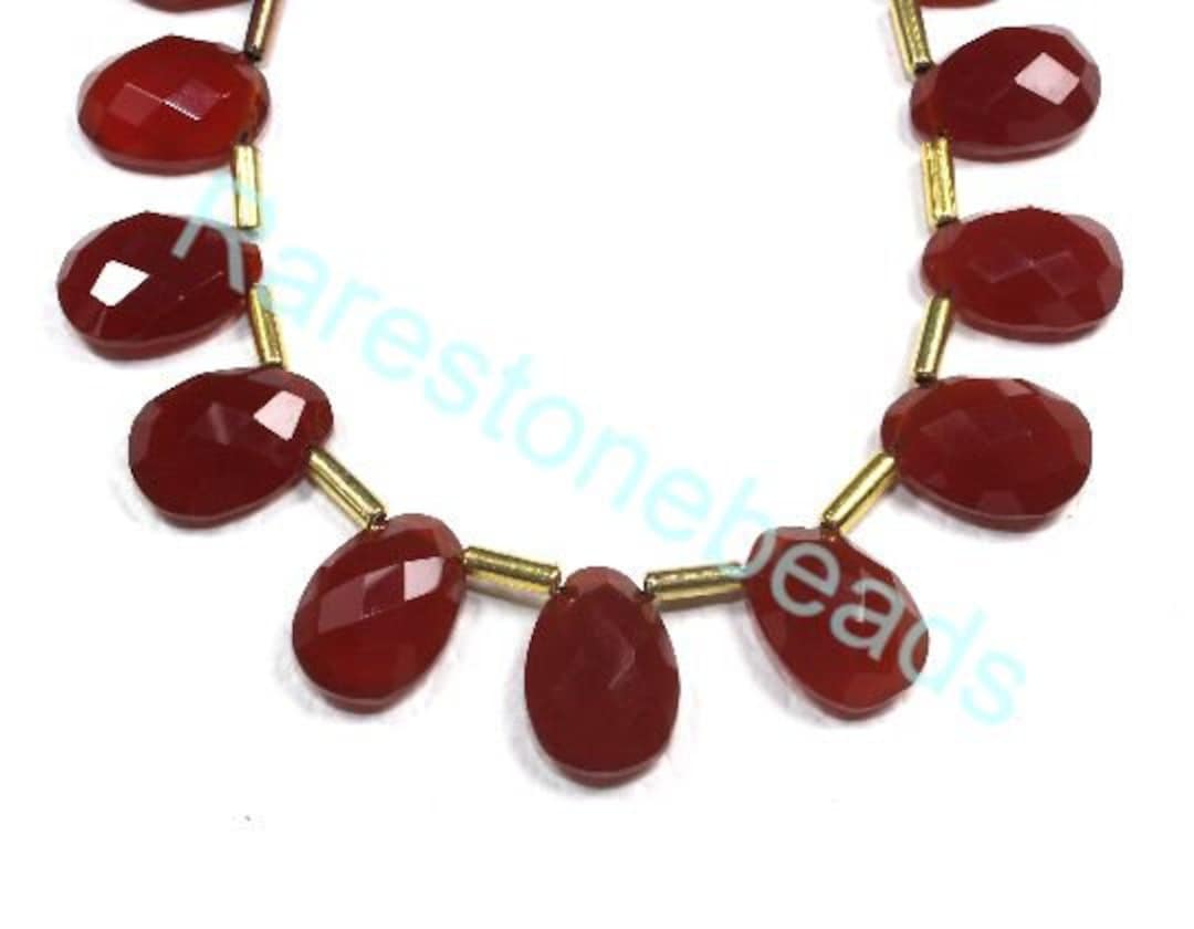 8 Pieces Natural Red Onyx Gemstone, Drilled Gemstone, Natural Gems ...