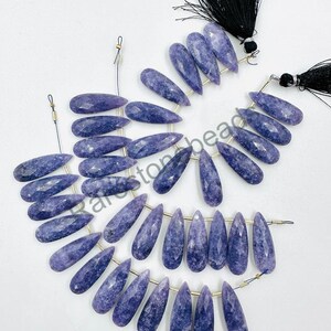 Lepidolite gemstone, 10 Pieces, Natural Lepidolite, Drilled gemstone, Faceted Gemstone, Top drill stone, Lepidolite Jewelry size 10x30 mm