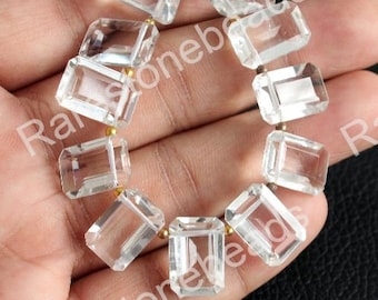 10 pieces Natural Clear quartz Octagon shape gemstone, natural gems stone, crystal beads, stone for jewelry,High polish stone  size 10x15 mm