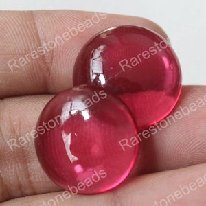 Rubylite Gemstone Cabochon, 8 Pieces, Gemstone Cabochon, Rubylite Stone, Loose Gemstone, Ruby Lite Glass, Smooth Gemstone, size 14x14 mm