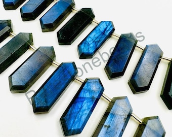 14 mm ラブラドライト 六角形カボション、派手なルース宝石ロット