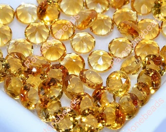 Citrine gemstone, Faceted gemstone, Loose gemstone, Citrine glass, cut gemstone, hand mad stone quantity 10 pieces citrine  size 12x12 mm