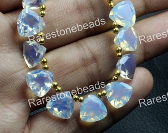 Opalit ädelsten, 10 stycken, fasetterad slipad sten, opalitsten, borrad ädelsten, opalit smycken, biljonformad opalit glasstorlek 10 x 10 mm