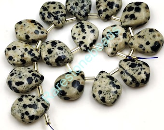 Dalmatian Jasper, 10 Pieces, Top drilled stone,Natural Dalmatian Jasper, Smooth Polish stone, Fancy gemstone, Dalmatian Jasper size 12x15 mm