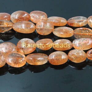 Natural Sun Stone, Top Quality Gemstone, Cabochon Gemstone, Nuggets Shape Stone, Top Drilled stone, Size 5x10 To 8x16 MM Quantity 10 pieces image 8